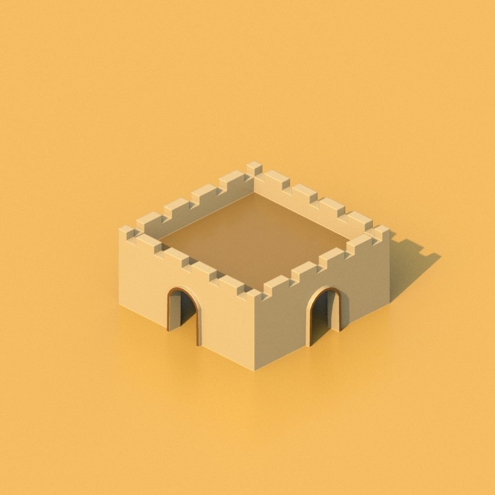 Isometric Cartoon Low Poly Medieval Castle 3D model Low-poly 3D model_19