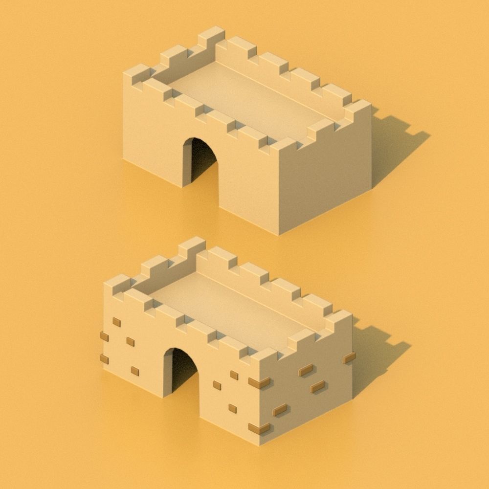 Isometric Cartoon Low Poly Medieval Castle 3D model Low-poly 3D model_6