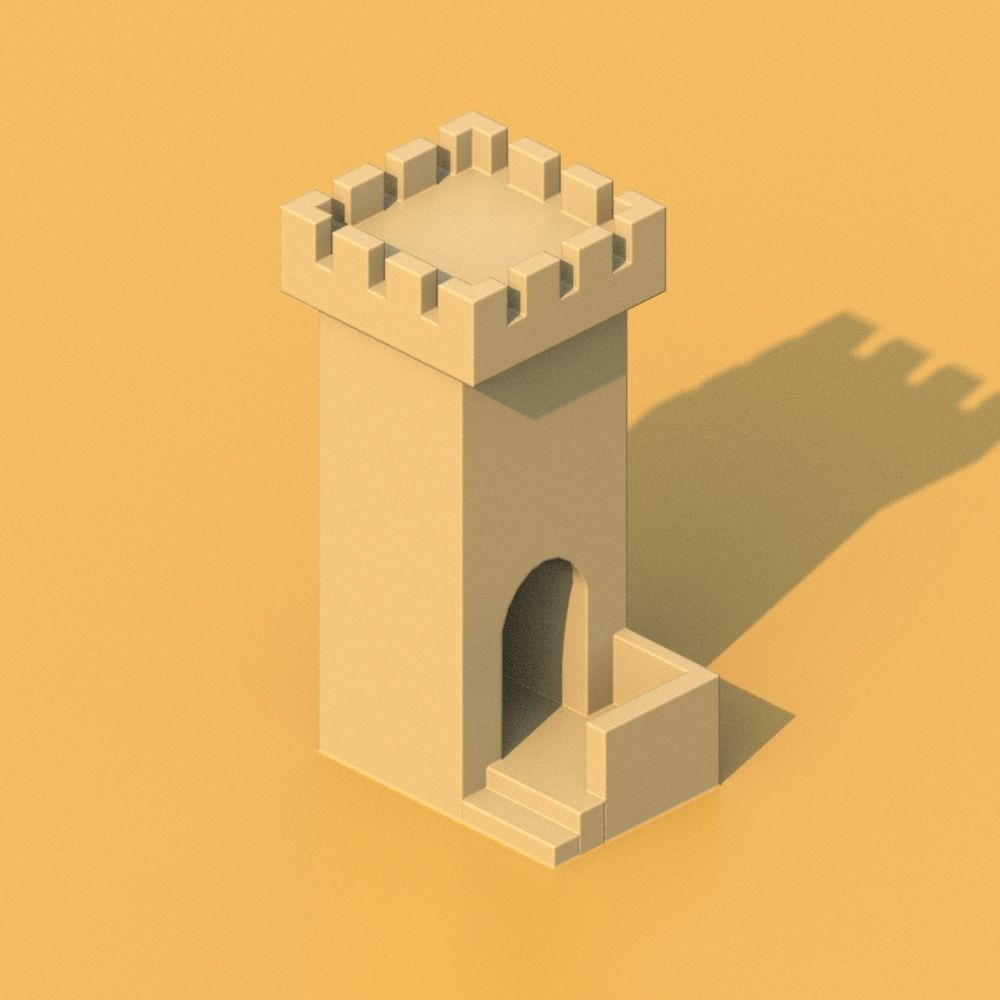 Isometric Cartoon Low Poly Medieval Castle 3D model Low-poly 3D model_34