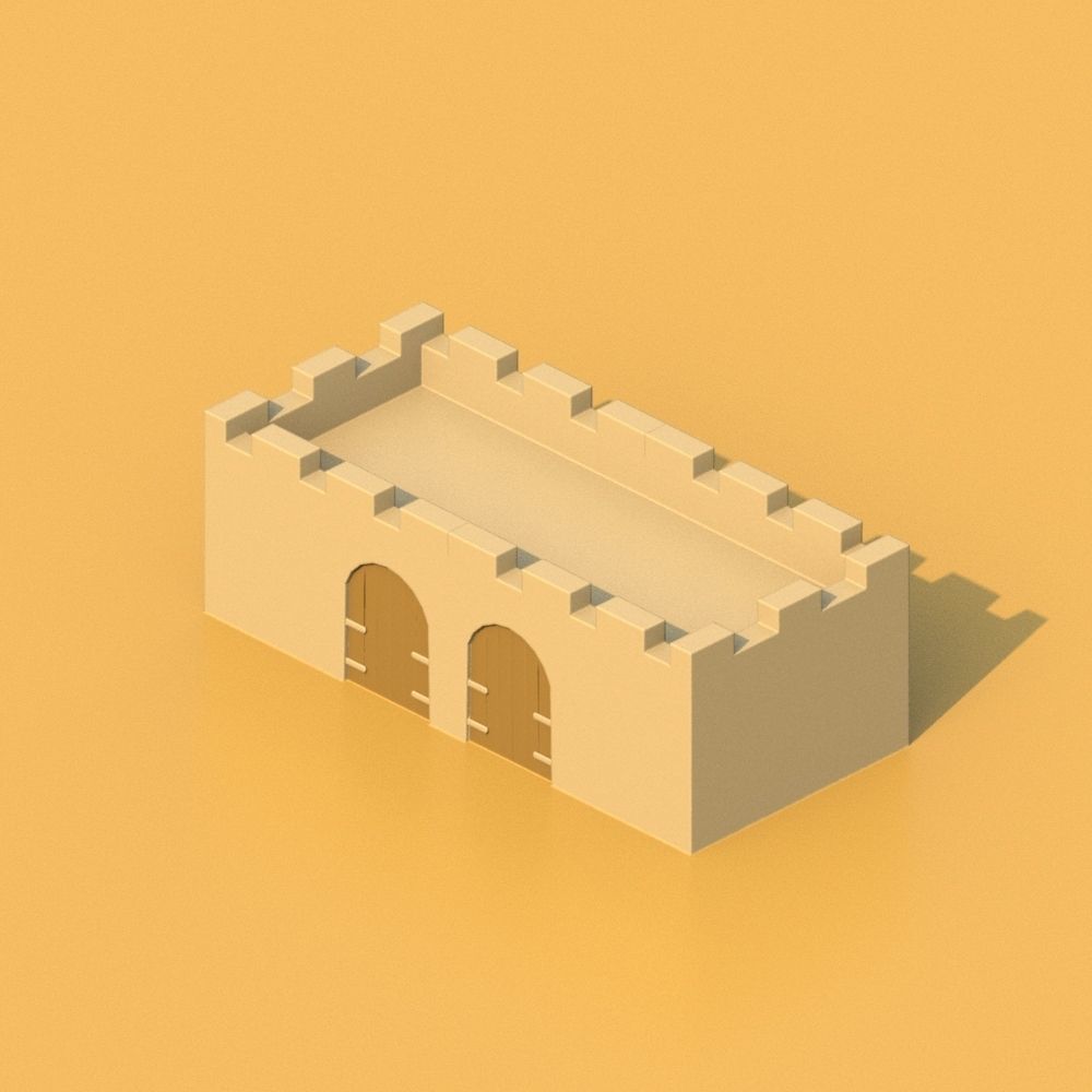 Isometric Cartoon Low Poly Medieval Castle 3D model Low-poly 3D model_27