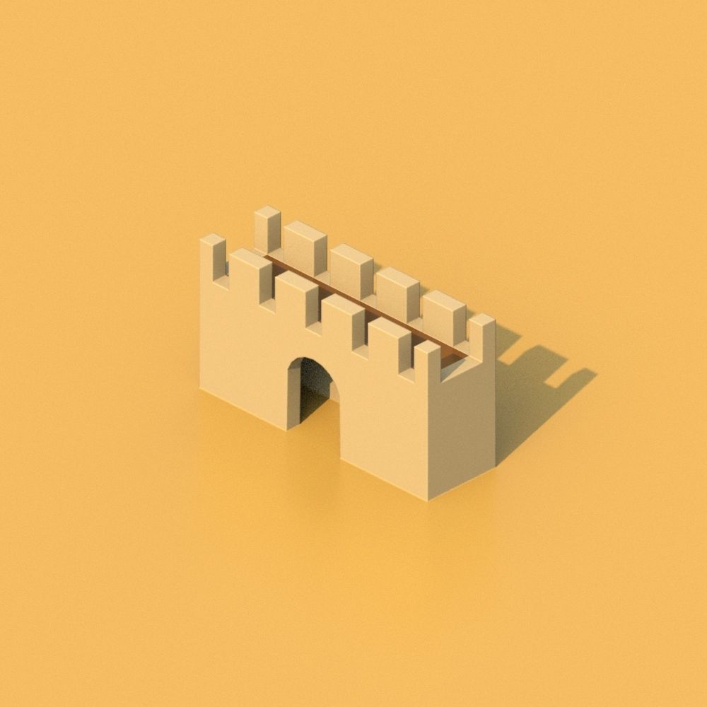 Isometric Cartoon Low Poly Medieval Castle 3D model Low-poly 3D model_15