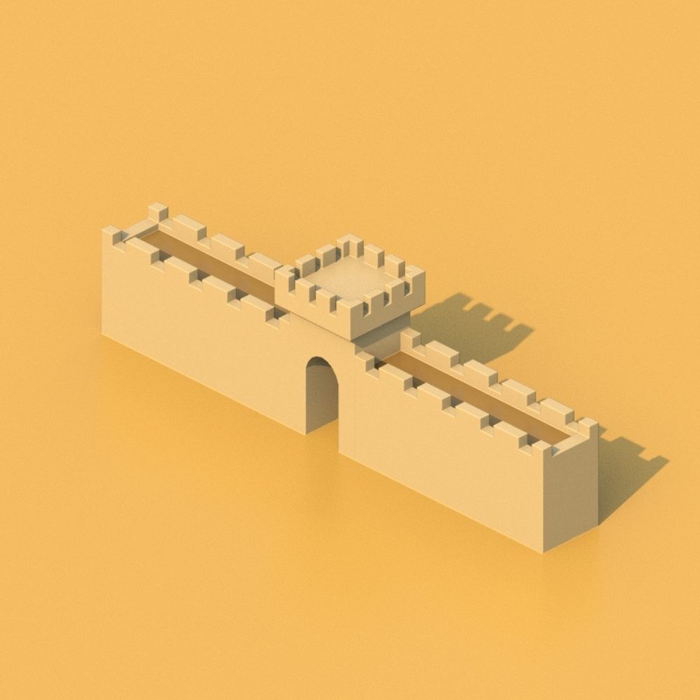 Isometric Cartoon Low Poly Medieval Castle 3D model Low-poly 3D model_24