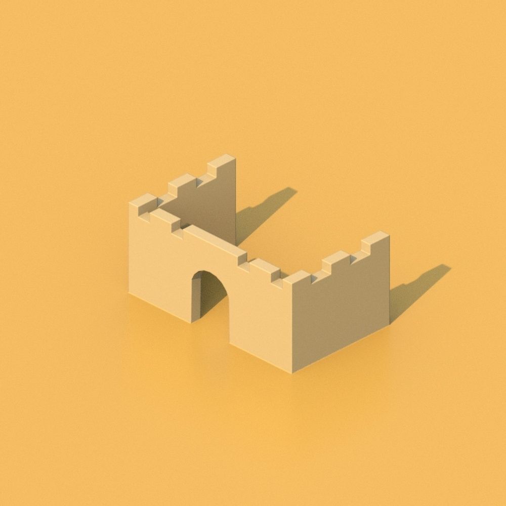 Isometric Cartoon Low Poly Medieval Castle 3D model Low-poly 3D model_14