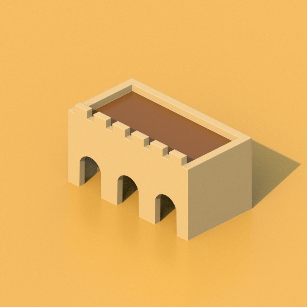 Isometric Cartoon Low Poly Medieval Castle 3D model Low-poly 3D model_20