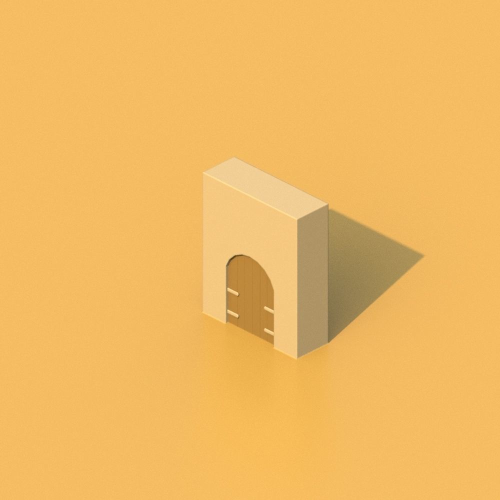 Isometric Cartoon Low Poly Medieval Castle 3D model Low-poly 3D model_26