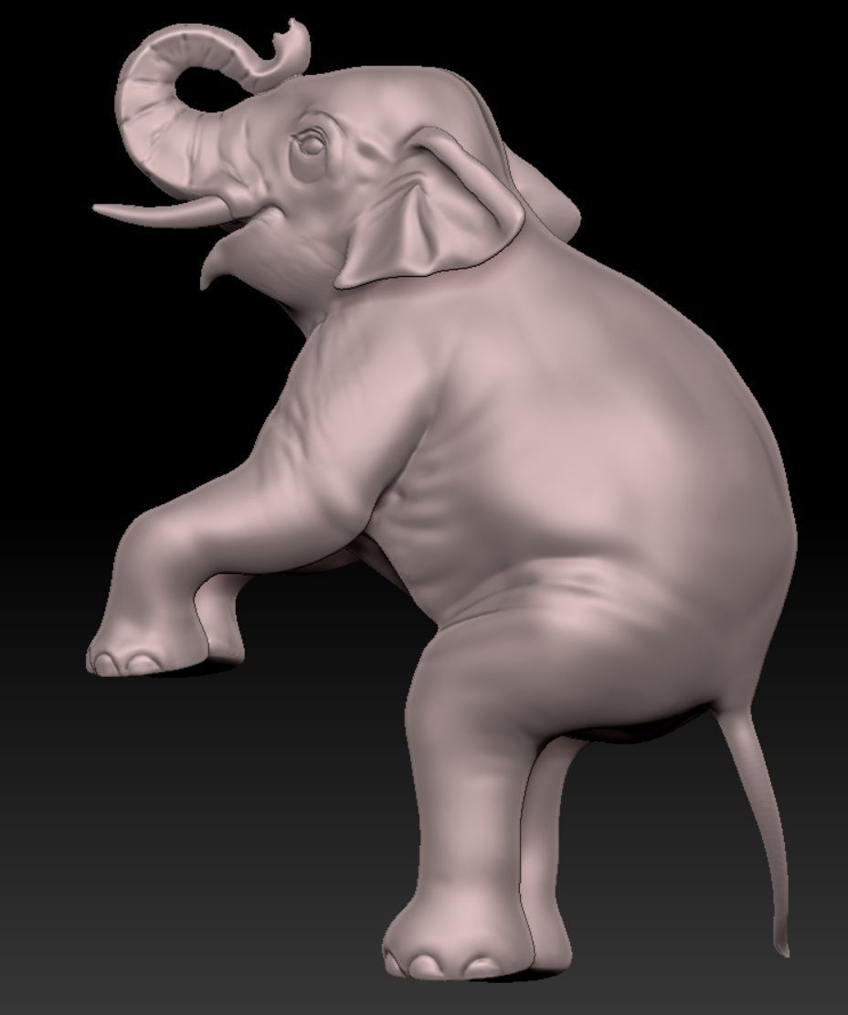 elephant standing on two legs 3D print model_5