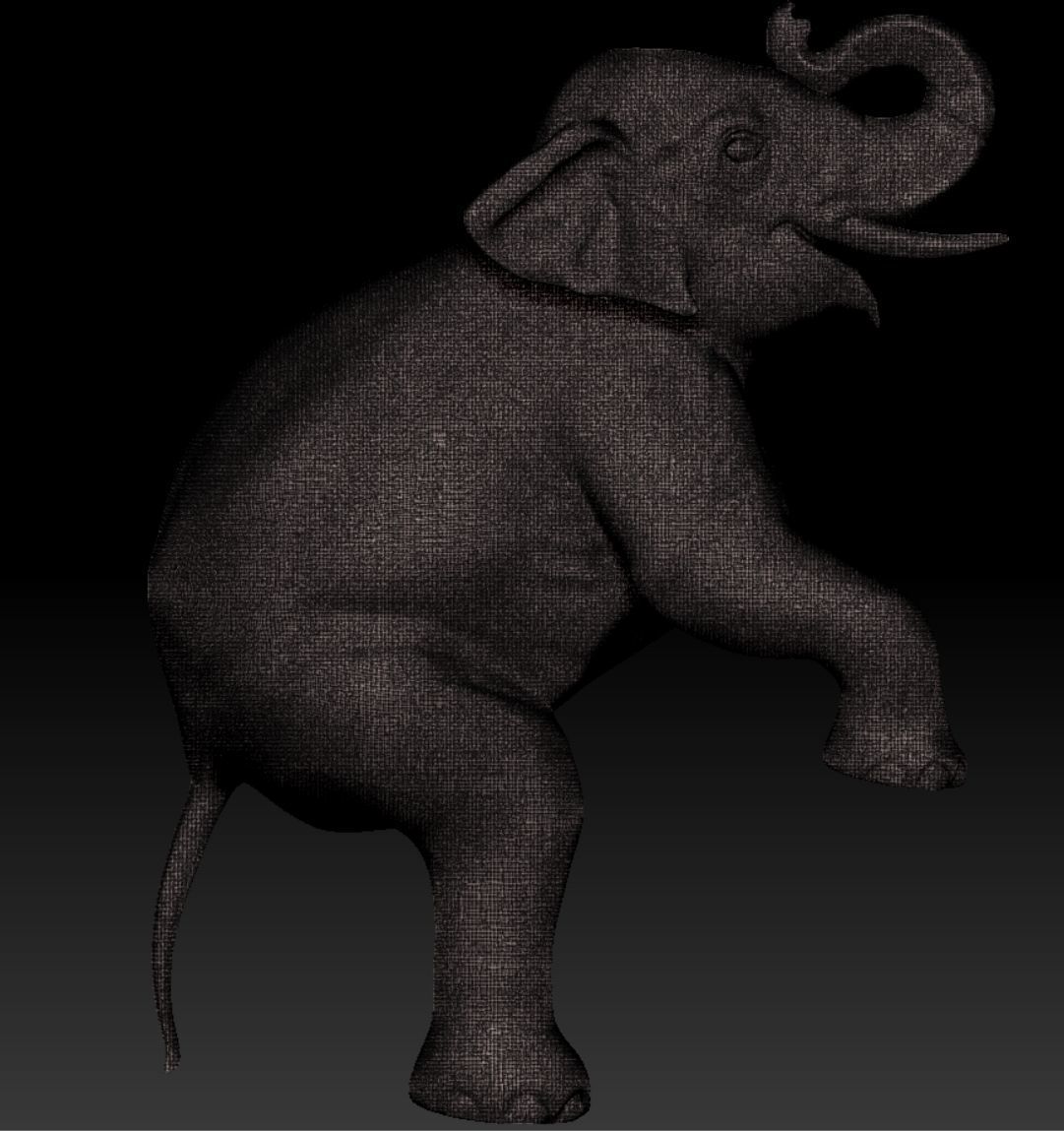 elephant standing on two legs 3D print model_11