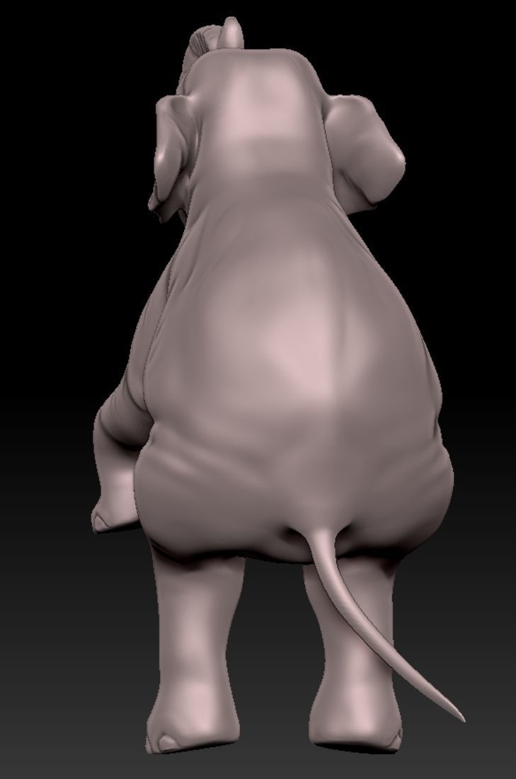 elephant standing on two legs 3D print model_7
