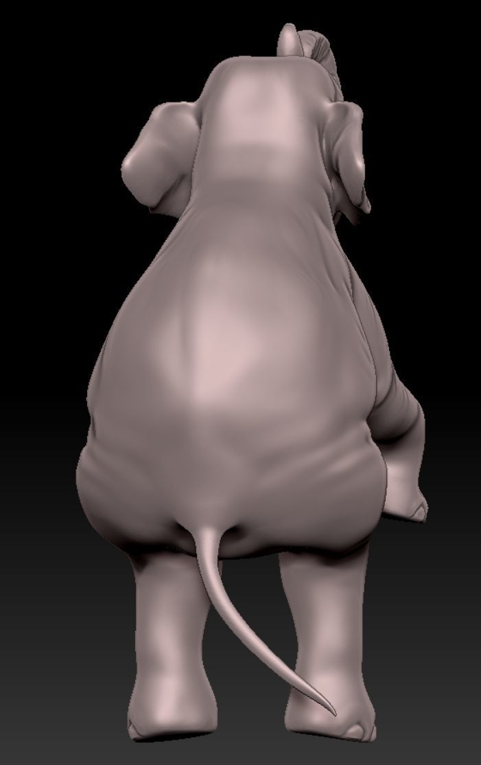 elephant standing on two legs 3D print model_8