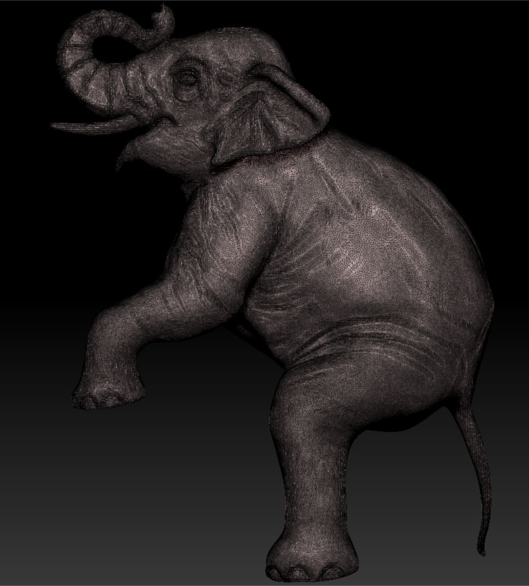elephant standing on two legs 3D print model_10