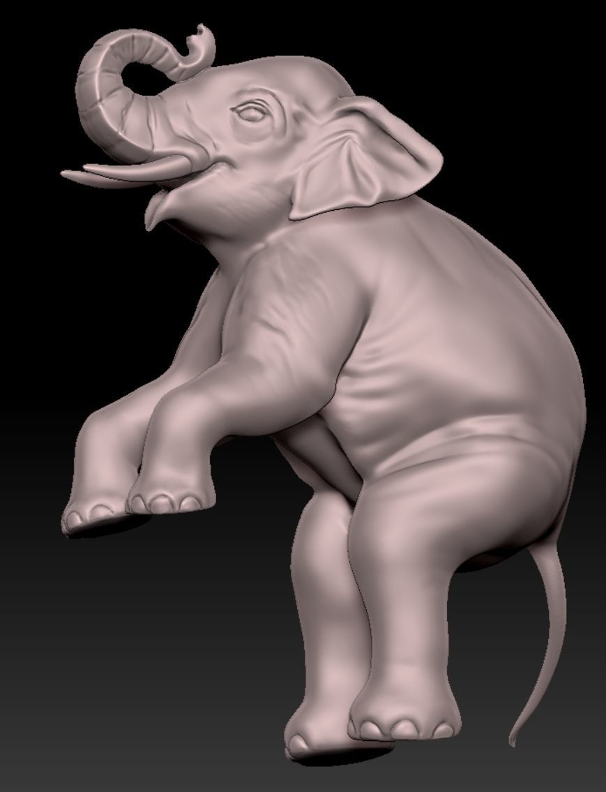 elephant standing on two legs 3D print model_4