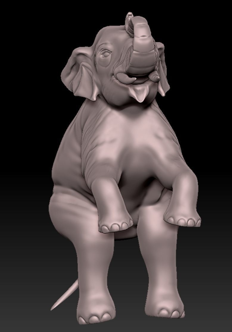 elephant standing on two legs 3D print model_2