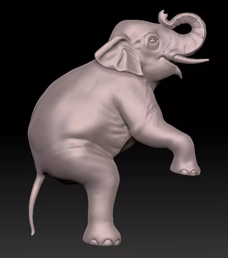 elephant standing on two legs 3D print model_0