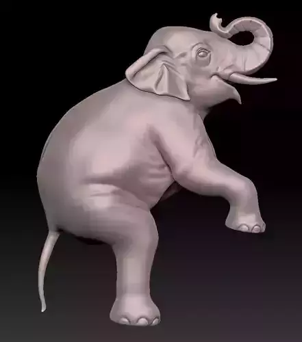 elephant standing on two legs 3D print model