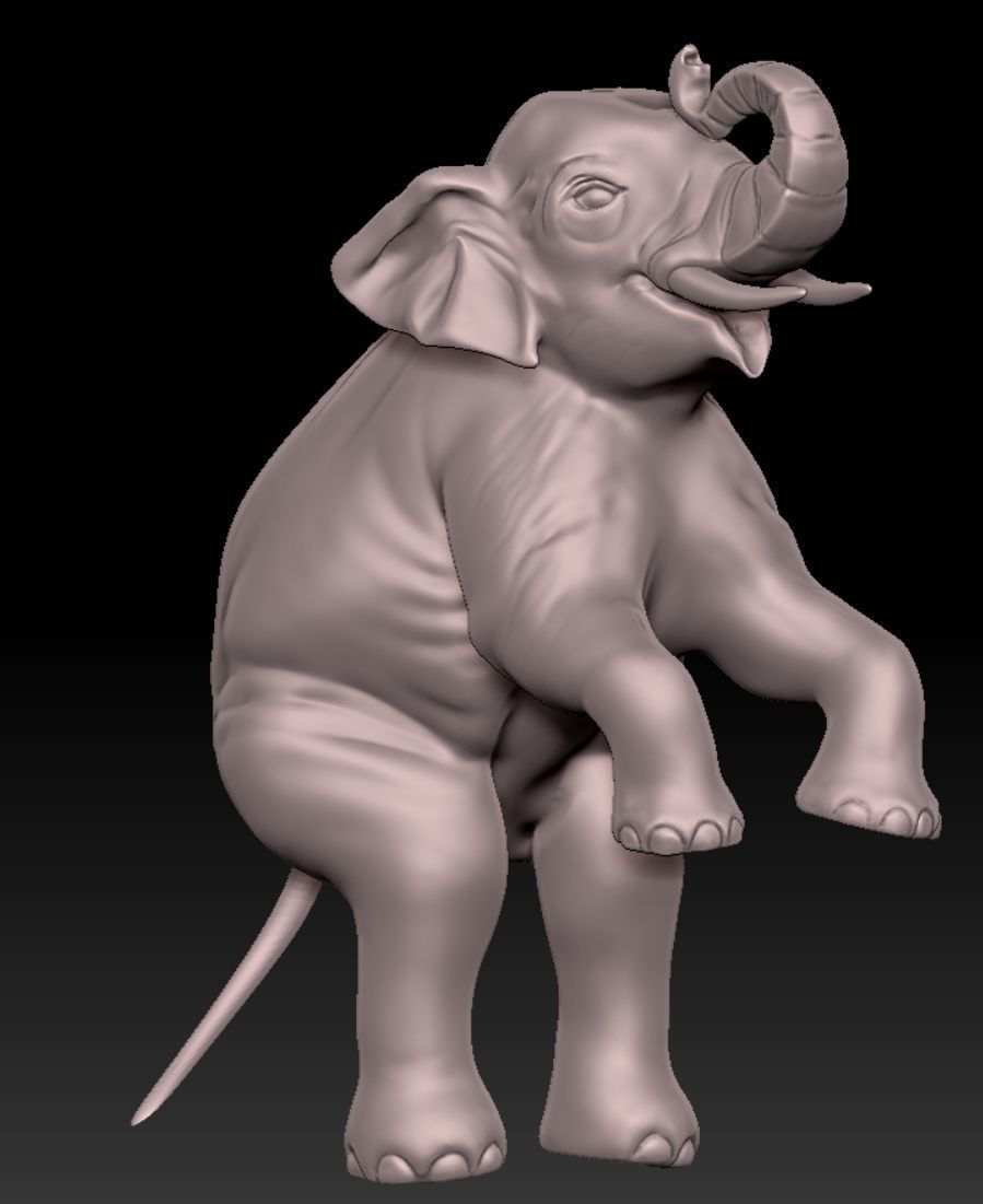 elephant standing on two legs 3D print model_1