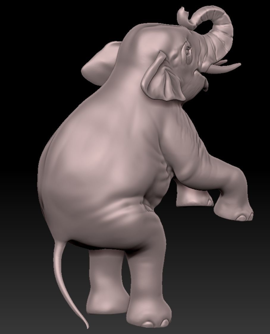 elephant standing on two legs 3D print model_9