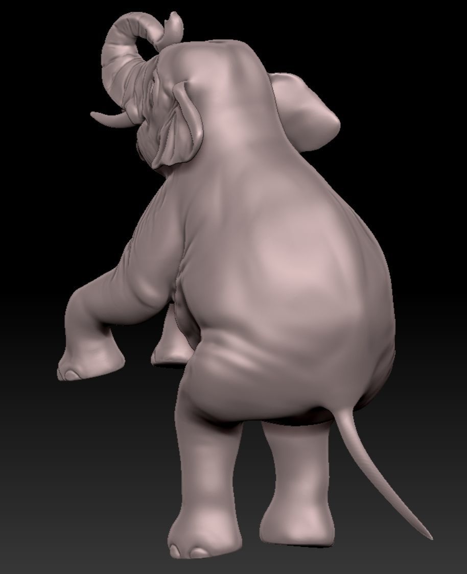 elephant standing on two legs 3D print model_6