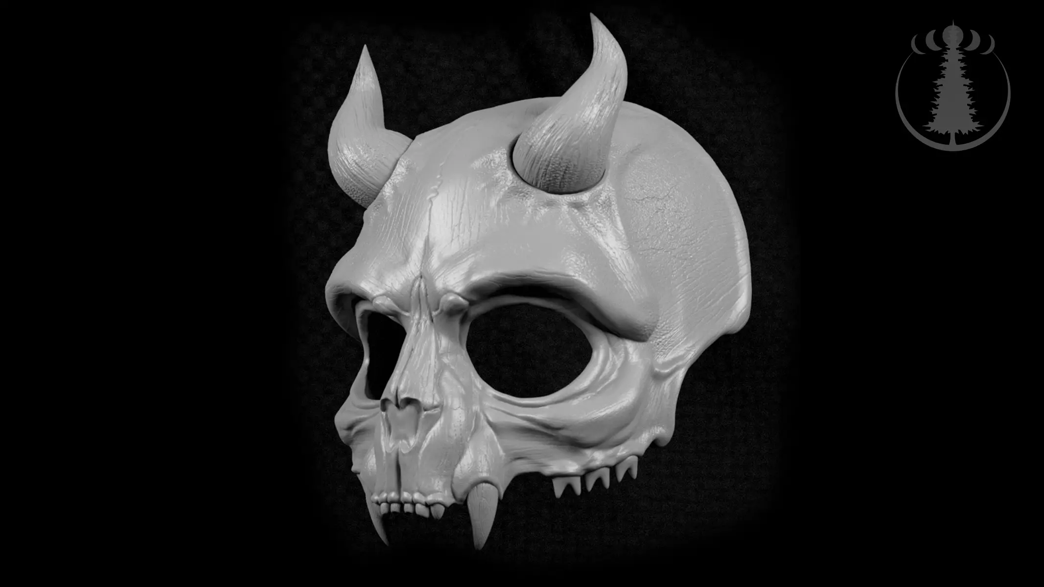 Demon Skull Scary Mask for Cosplay 3D print model_0