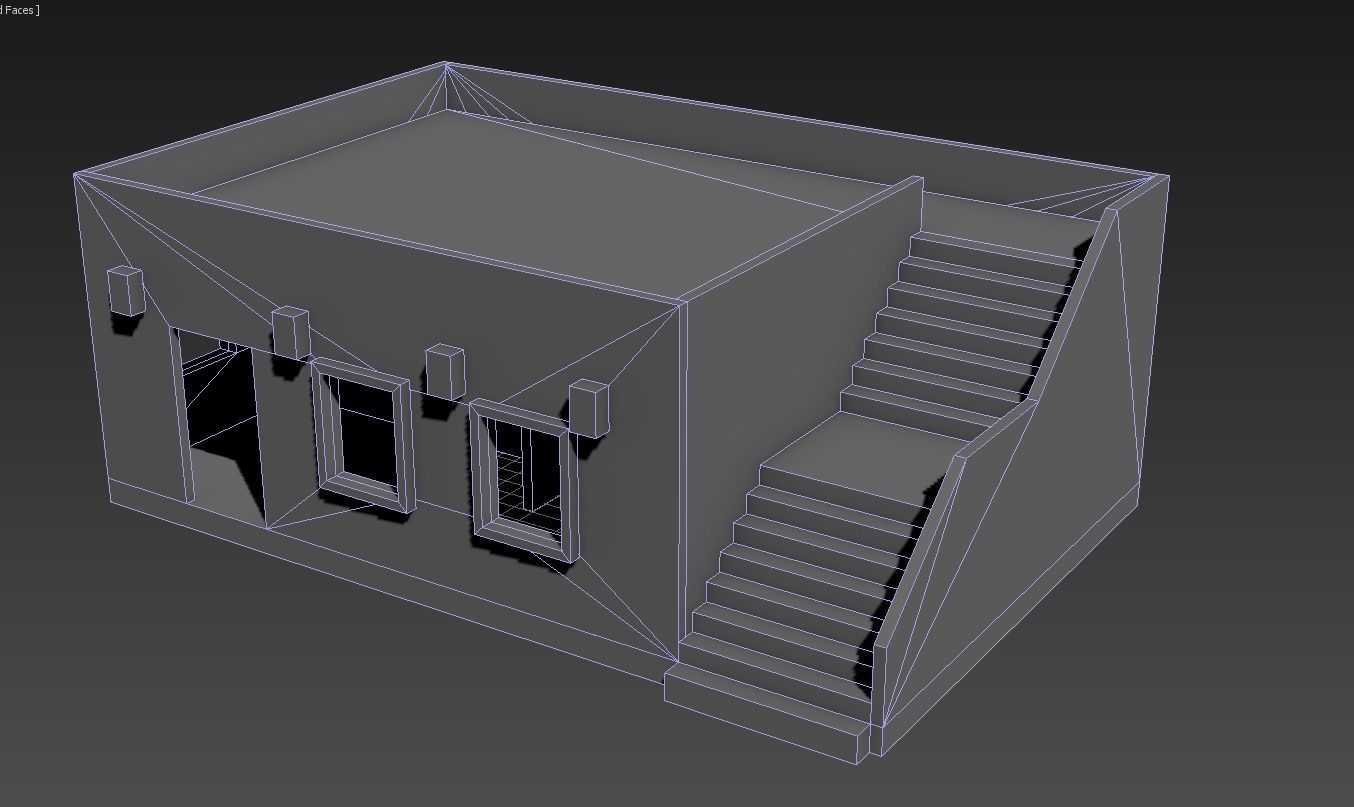 Game low poly Building Low-poly 3D model_8