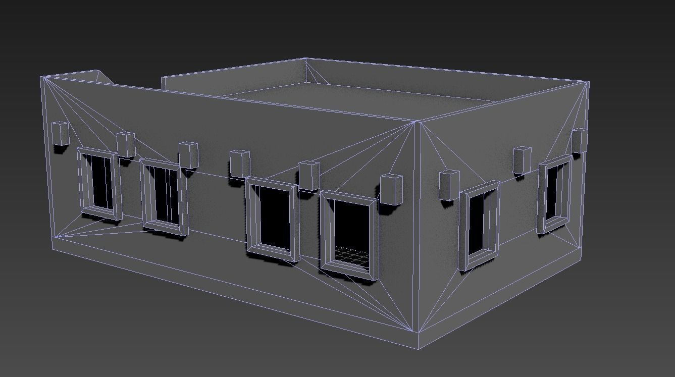 Game low poly Building Low-poly 3D model_7