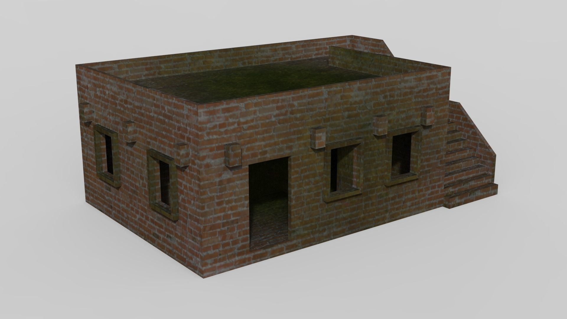 Game low poly Building Low-poly 3D model_2