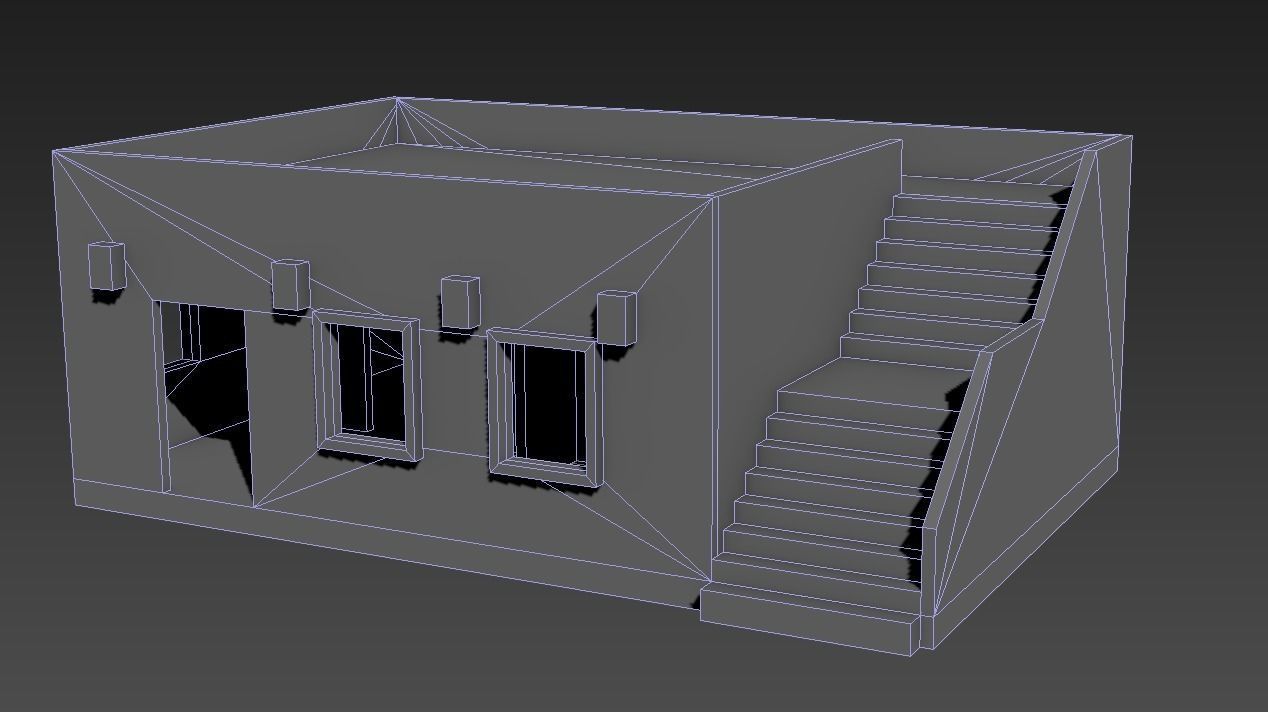Game low poly Building Low-poly 3D model_6