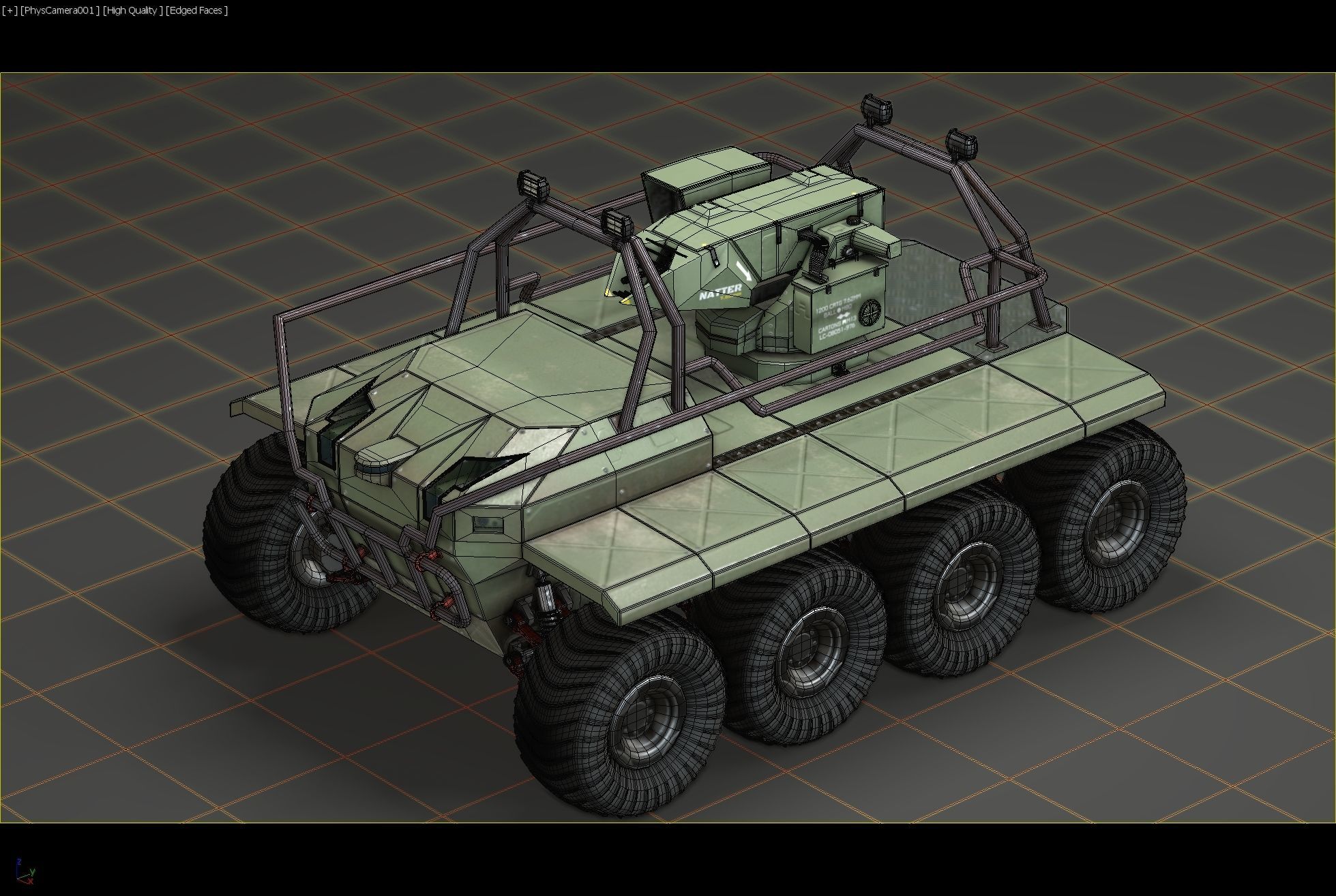 UGV with automatic Natter Turret 3D model_2