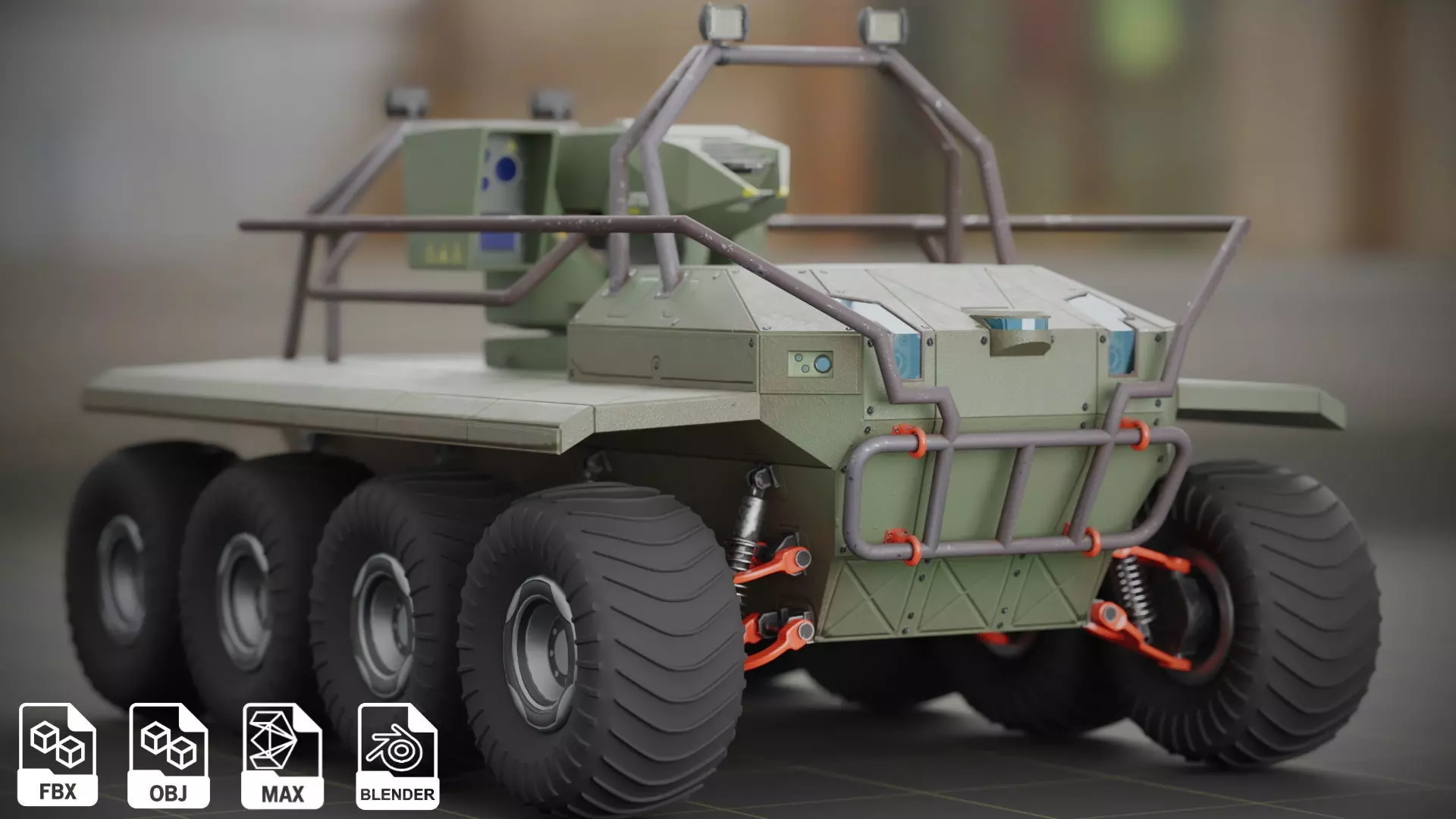 UGV with automatic Natter Turret 3D model_0