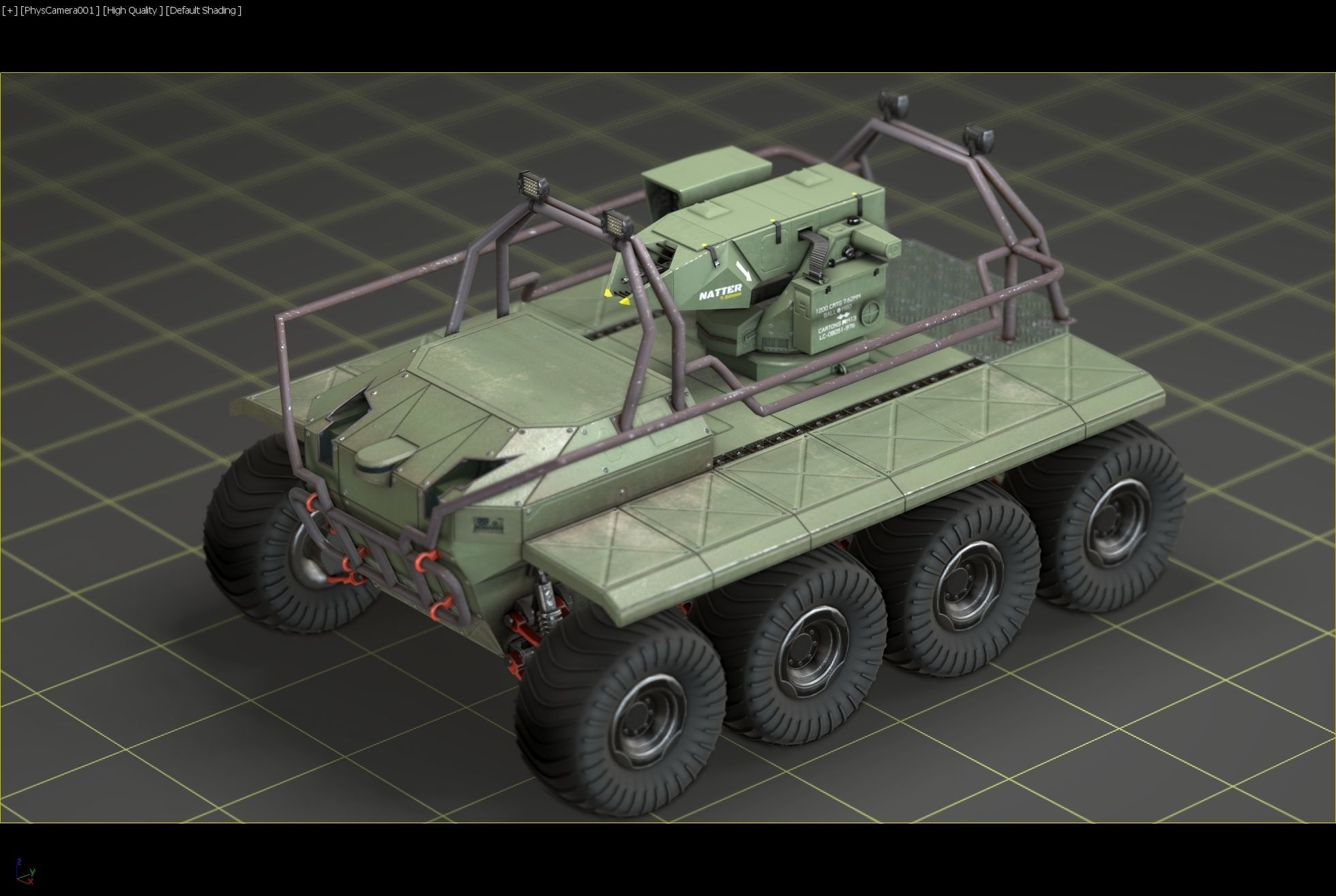 UGV with automatic Natter Turret 3D model_1
