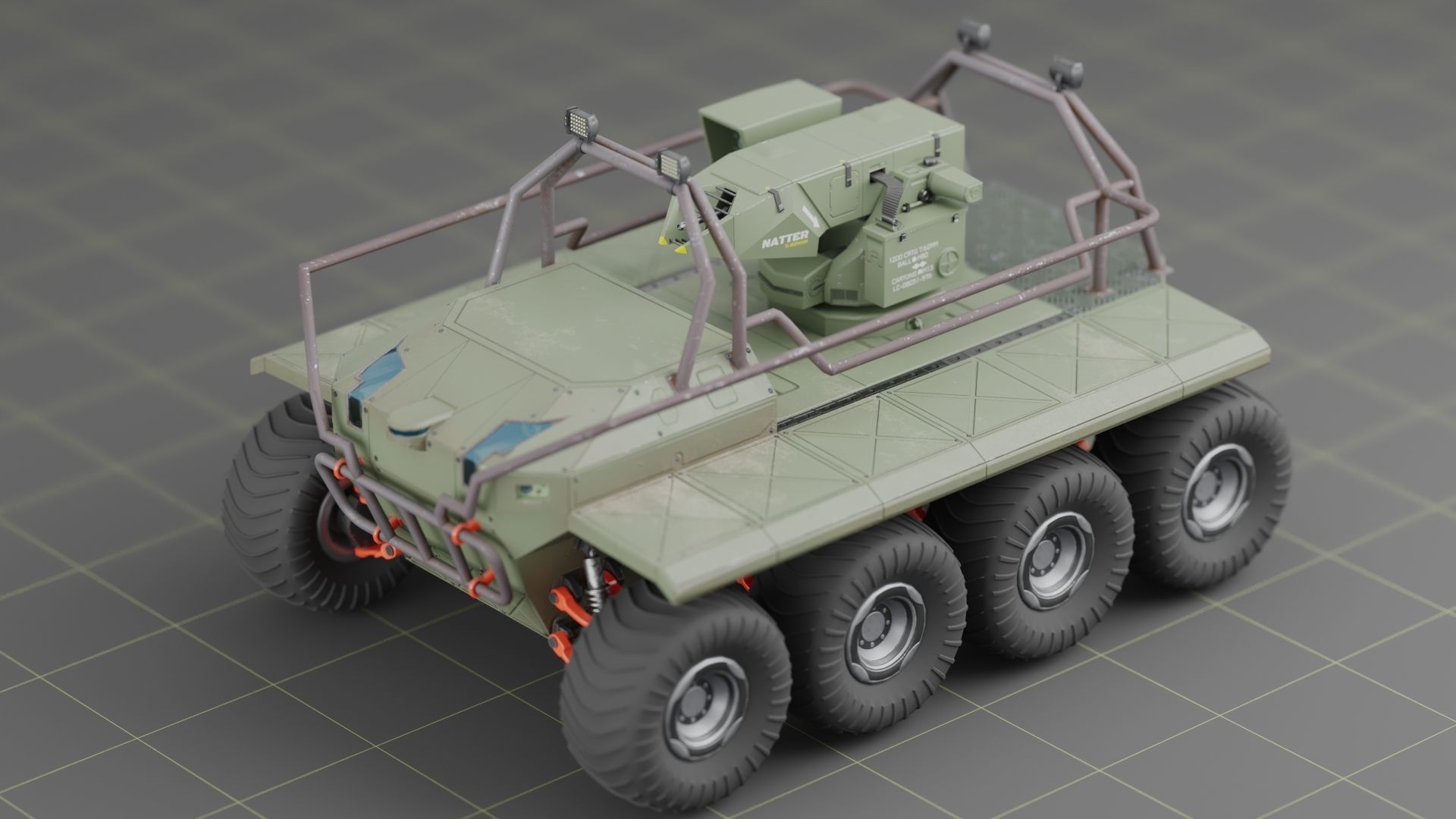UGV with automatic Natter Turret 3D model_22