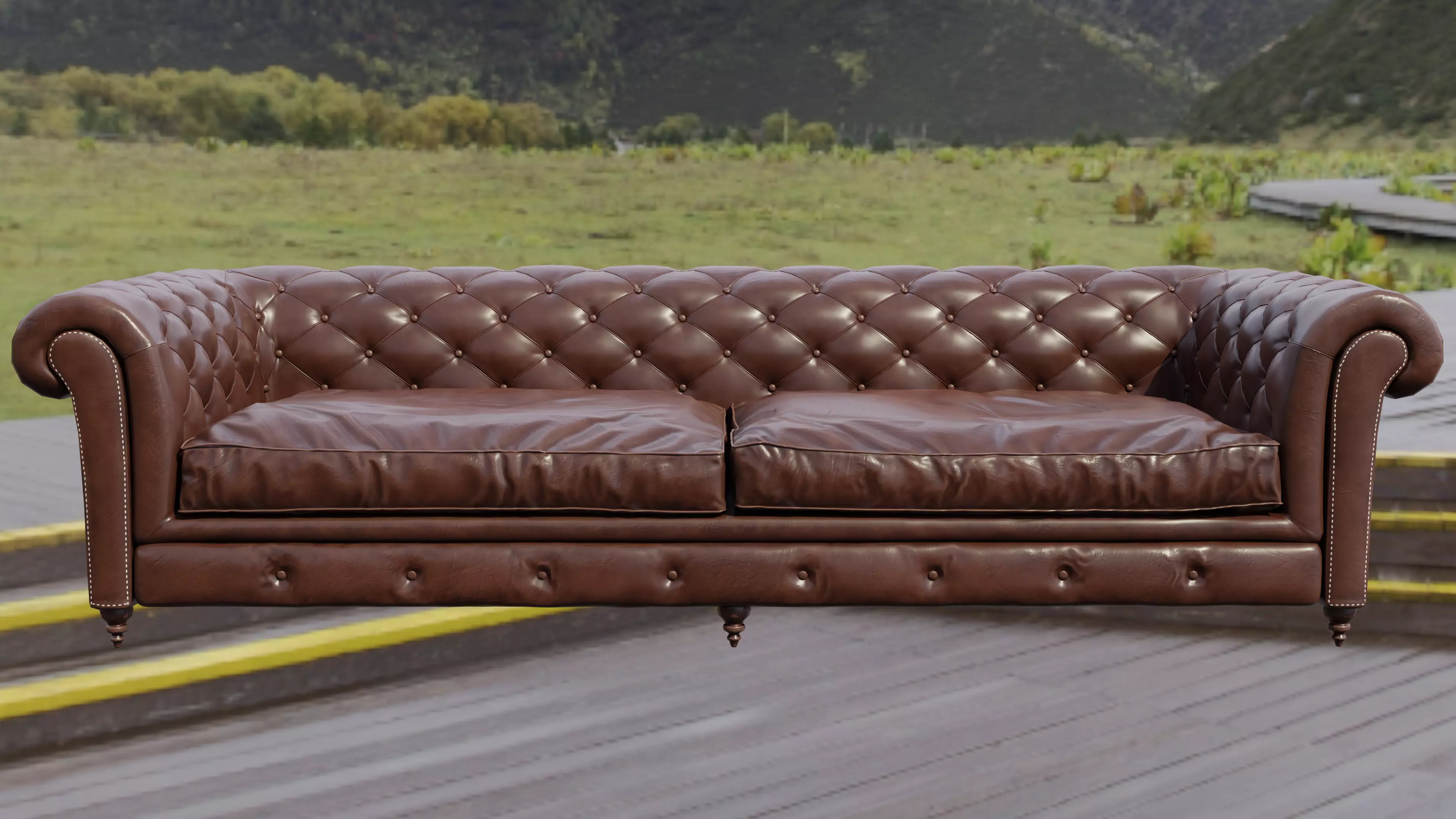 Leather Sofa Free low-poly 3D model