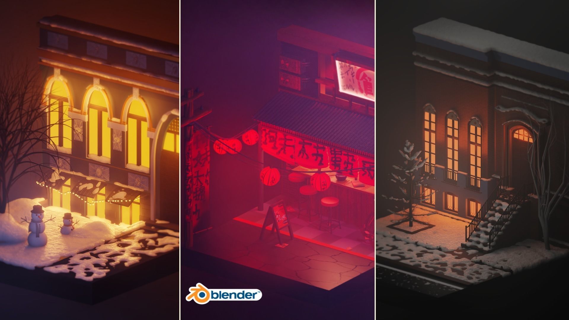 3 Scene of Street Japan Kiev New York 3D Model Collection_5