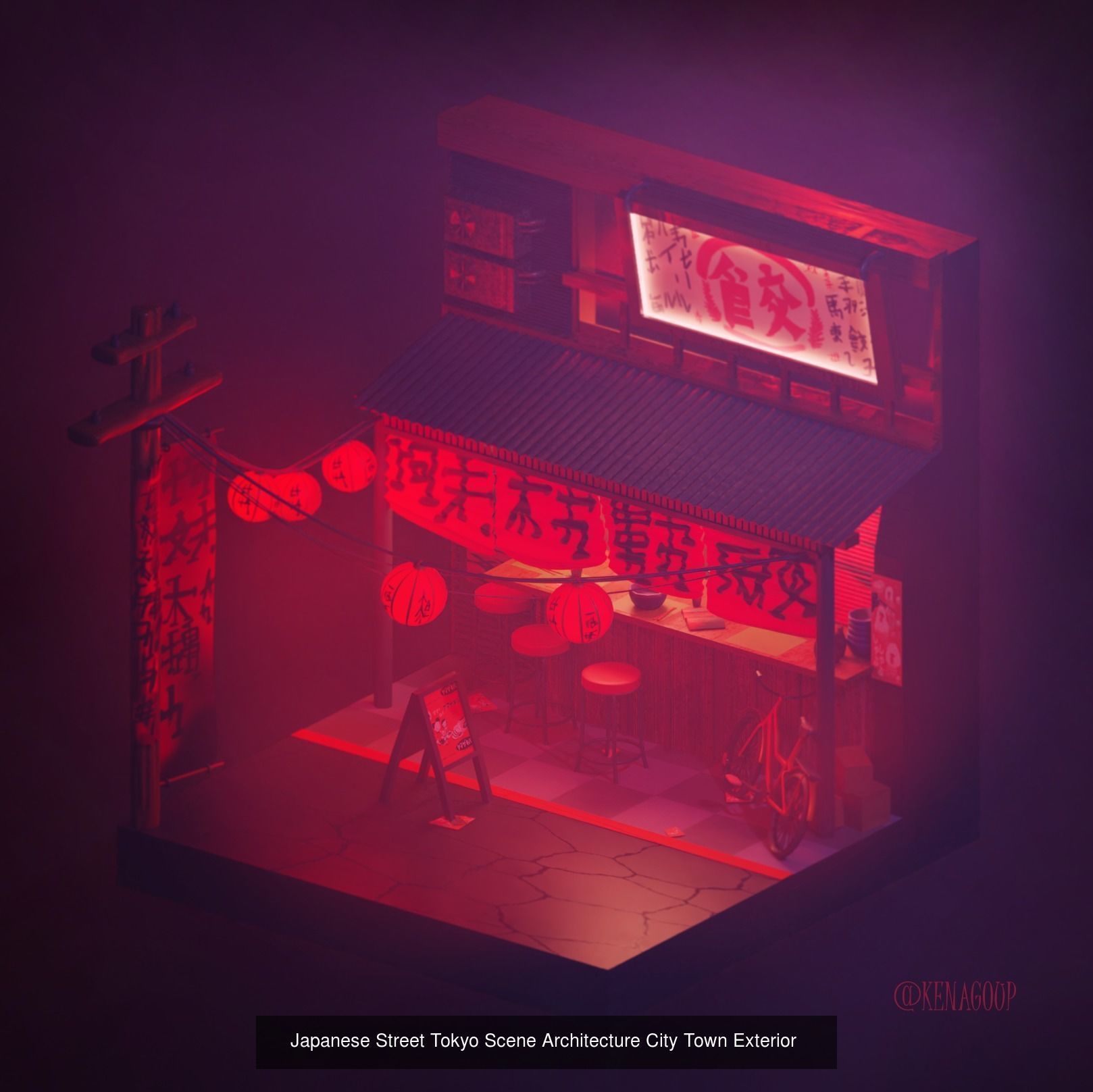 3 Scene of Street Japan Kiev New York 3D Model Collection_8