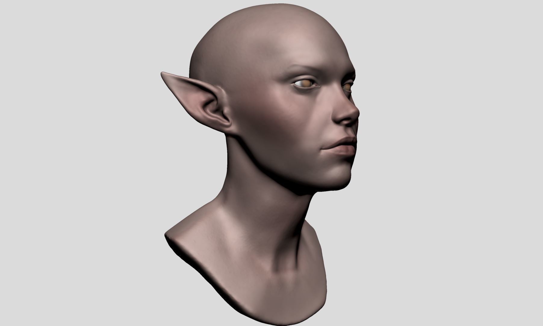 Elf Head v2 3D model_1