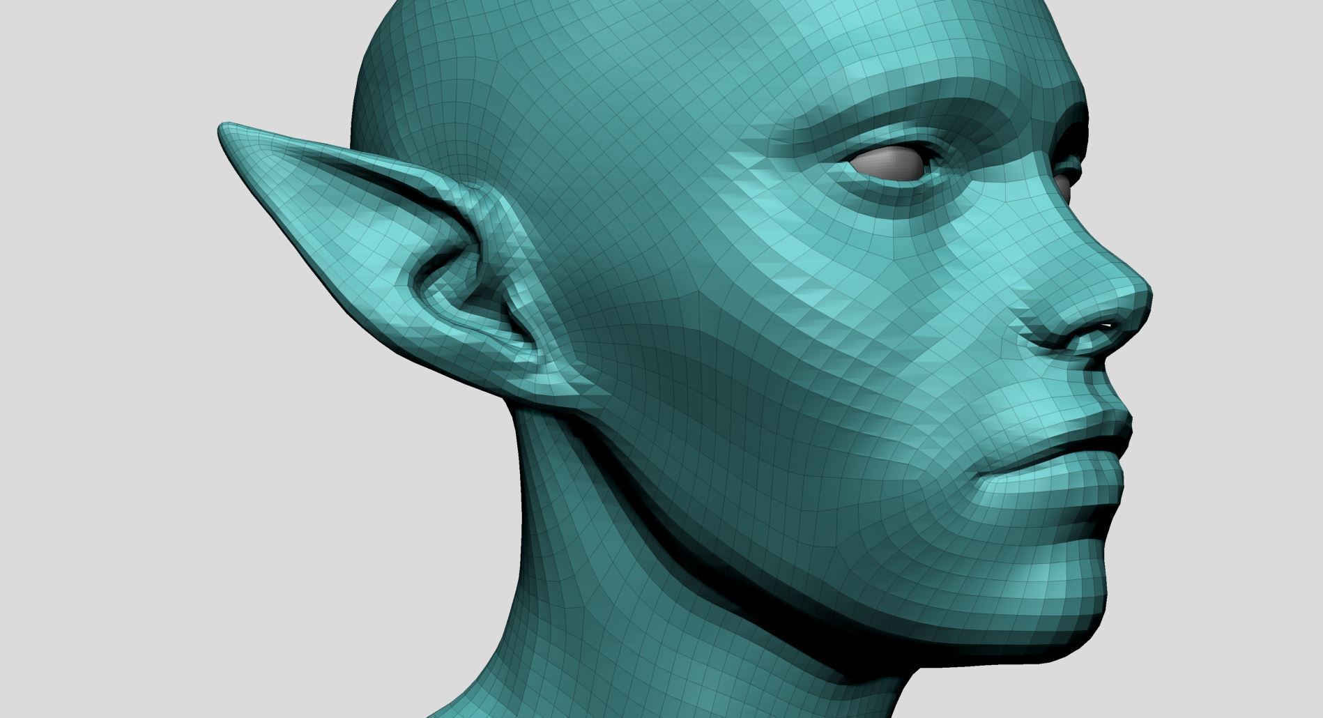 Elf Head v2 3D model_14