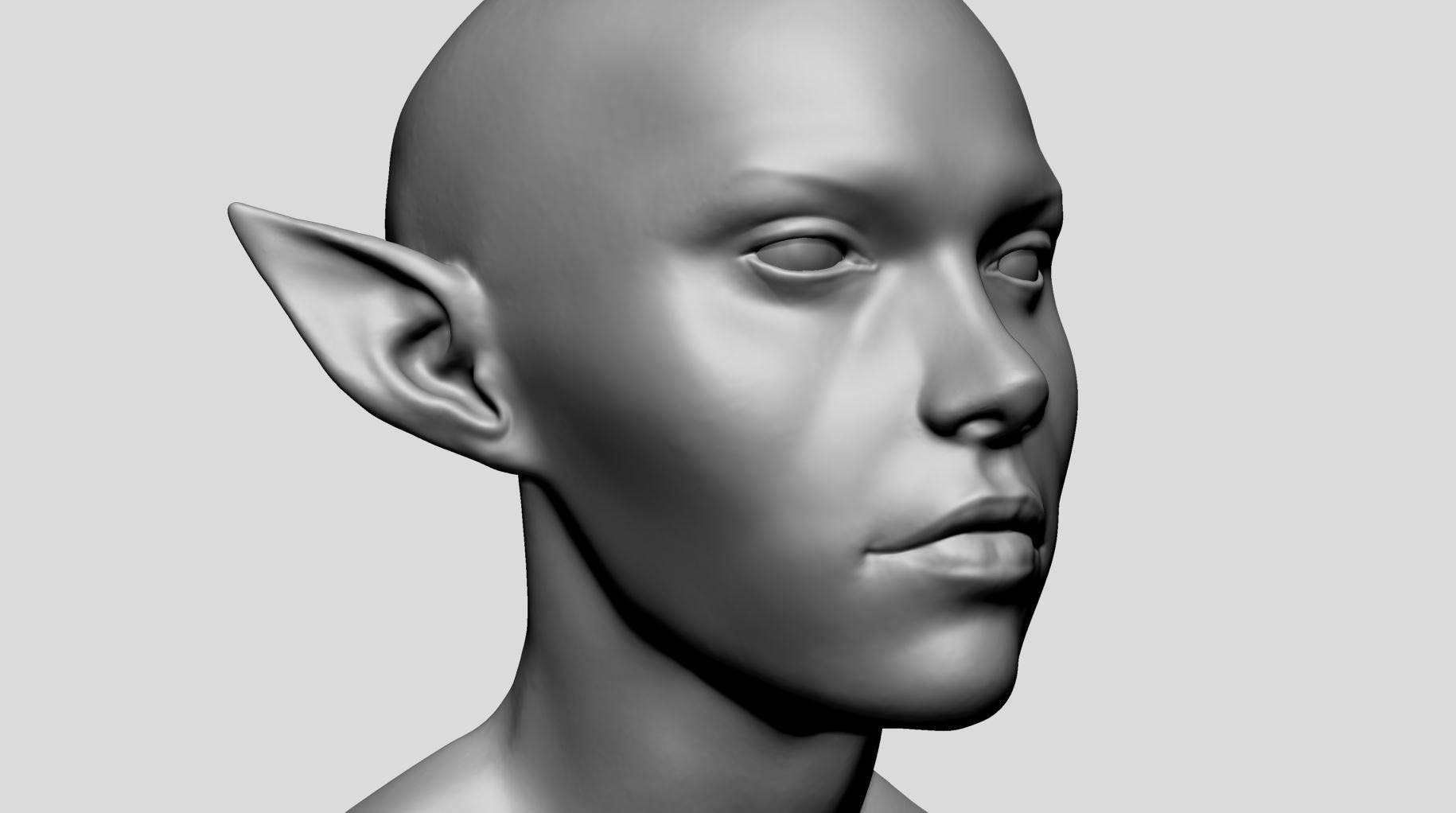 Elf Head v2 3D model_11