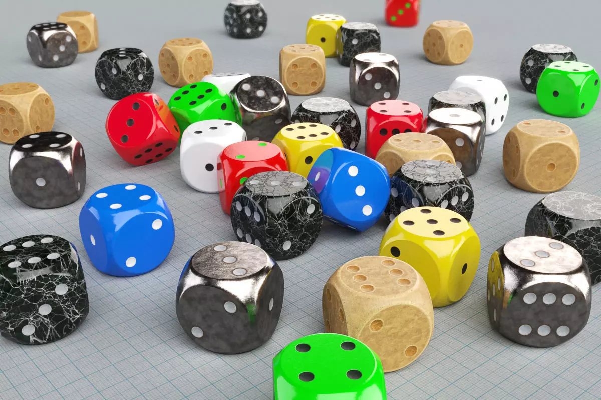 Dice models Low-poly 3D model