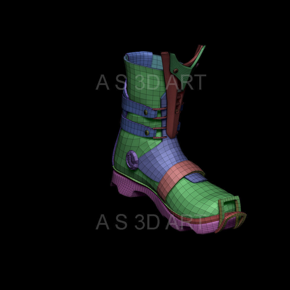 Sci fi shoes vol1 highpoly zbrush 3D model_11
