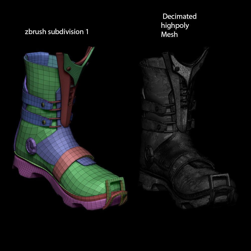 Sci fi shoes vol1 highpoly zbrush 3D model_14