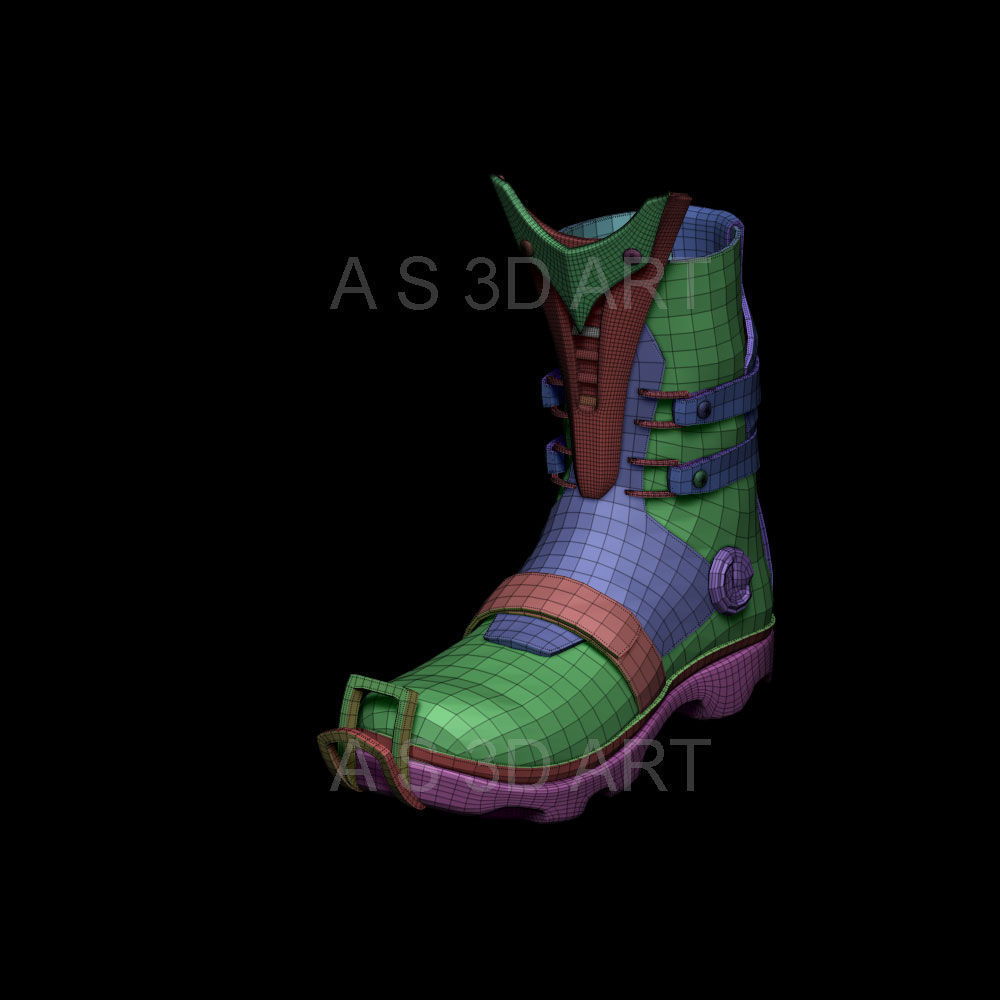 Sci fi shoes vol1 highpoly zbrush 3D model_10
