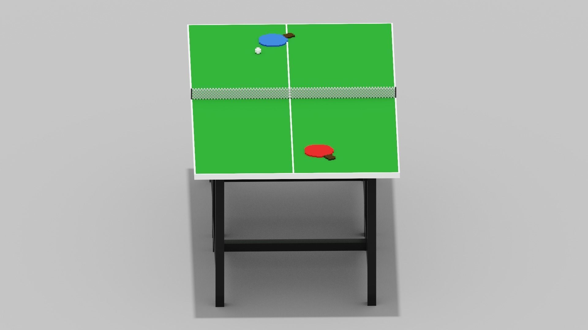 Voxel Ping Pong Table  Low-poly 3D model_21