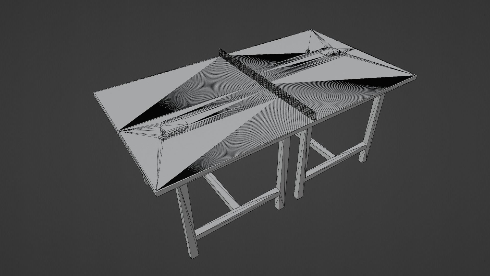 Voxel Ping Pong Table  Low-poly 3D model_3