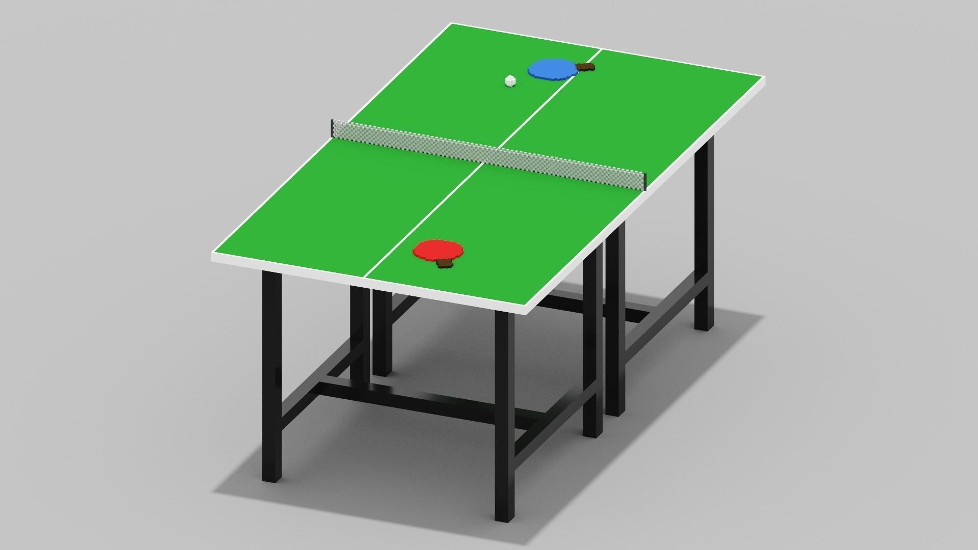 Voxel Ping Pong Table  Low-poly 3D model_22