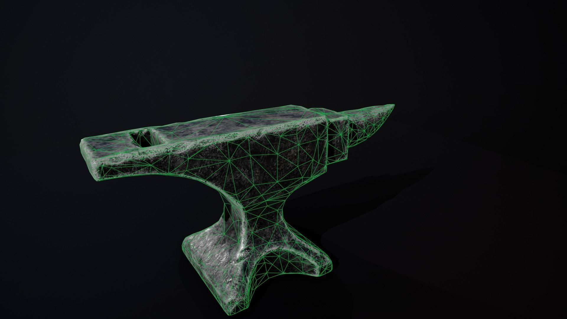 ANVIL PBR Low Poly Game ready metal hammer Low-poly 3D model_7