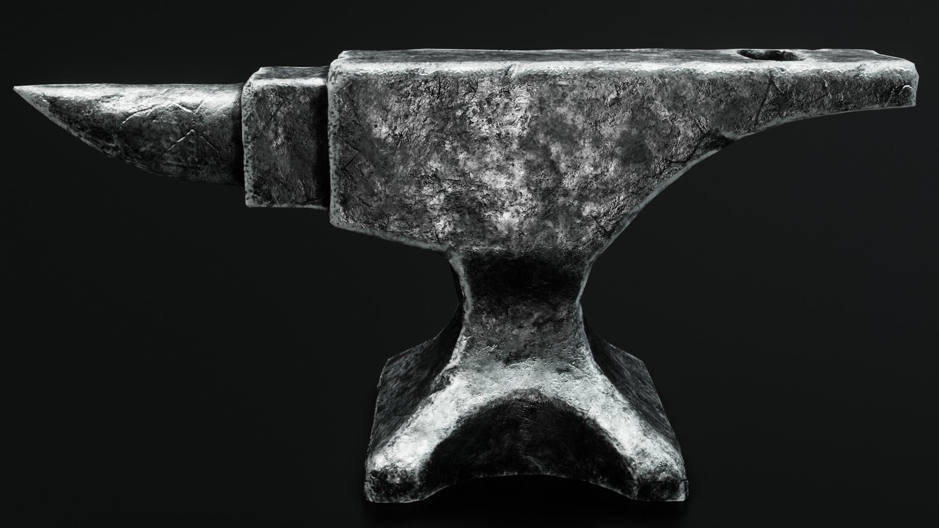 ANVIL PBR Low Poly Game ready metal hammer Low-poly 3D model_5