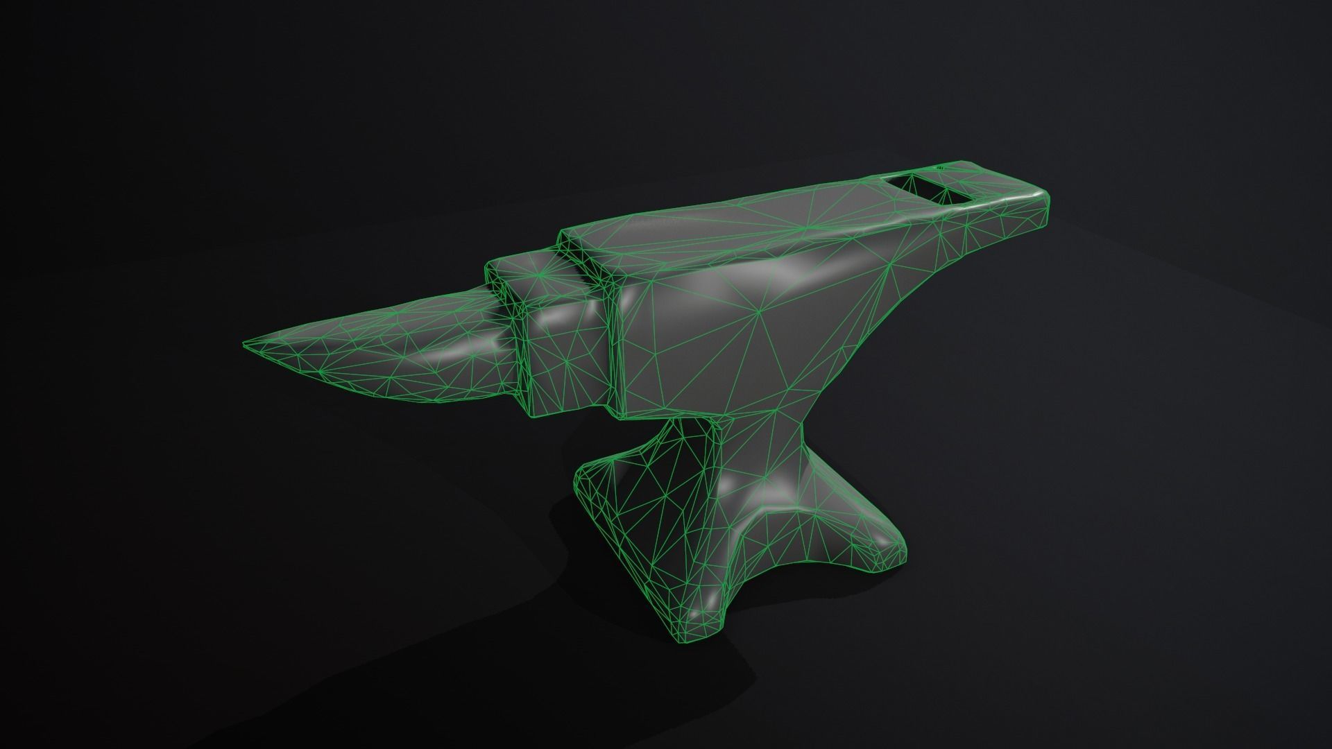 ANVIL PBR Low Poly Game ready metal hammer Low-poly 3D model_8