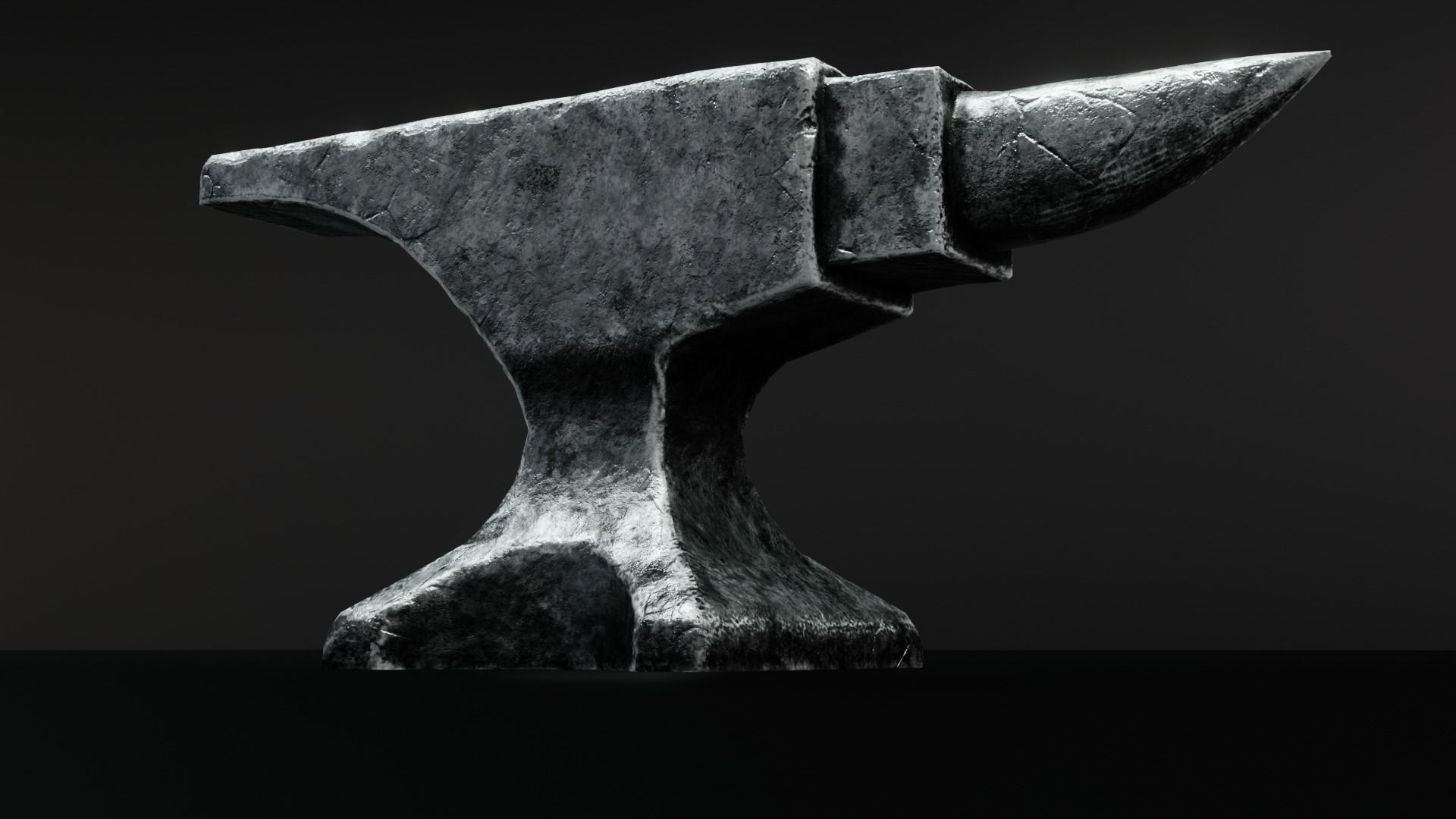 ANVIL PBR Low Poly Game ready metal hammer Low-poly 3D model_4