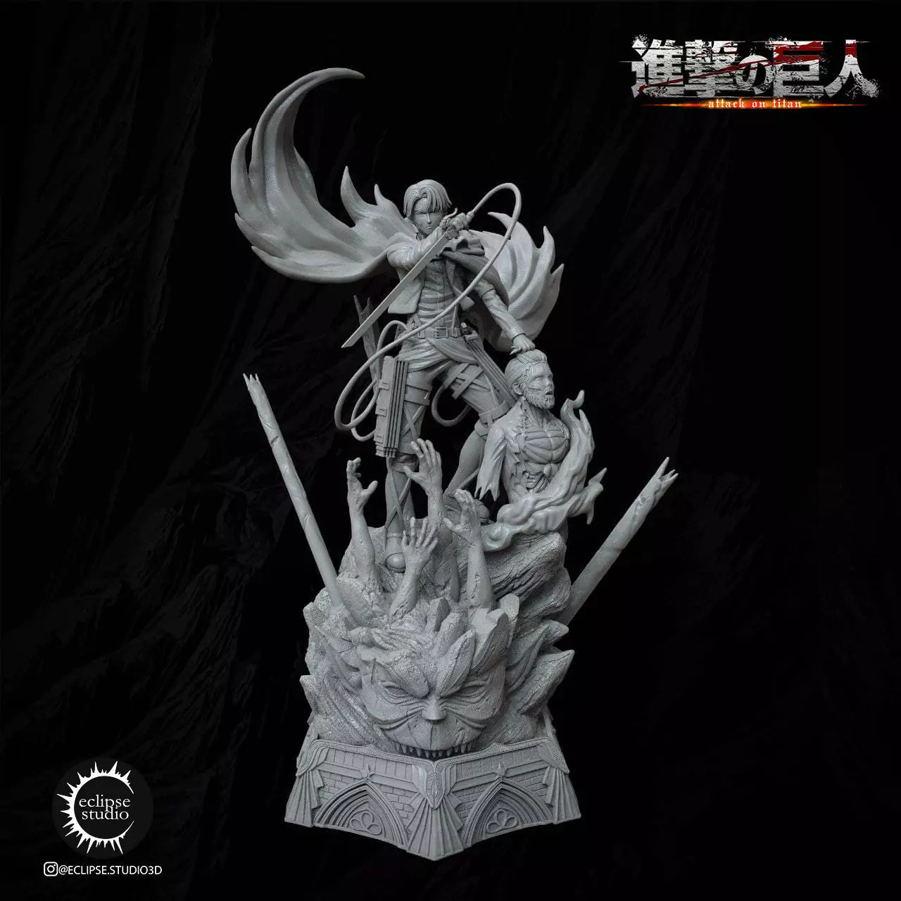 Levi Ackerman vs Zeke Jeager 3D print model_0