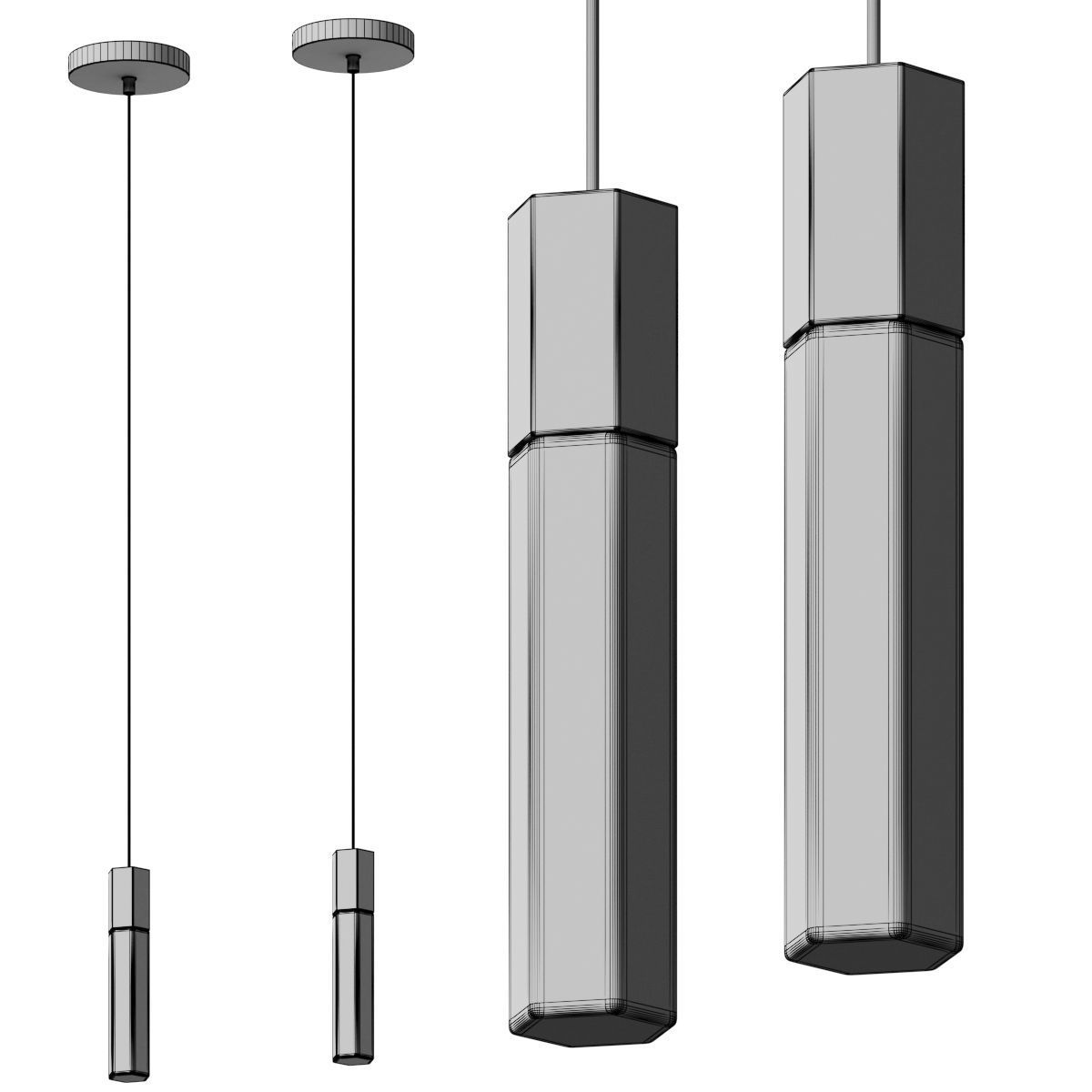 Tala Basalt Single Pendant - West Elm 3D model_1