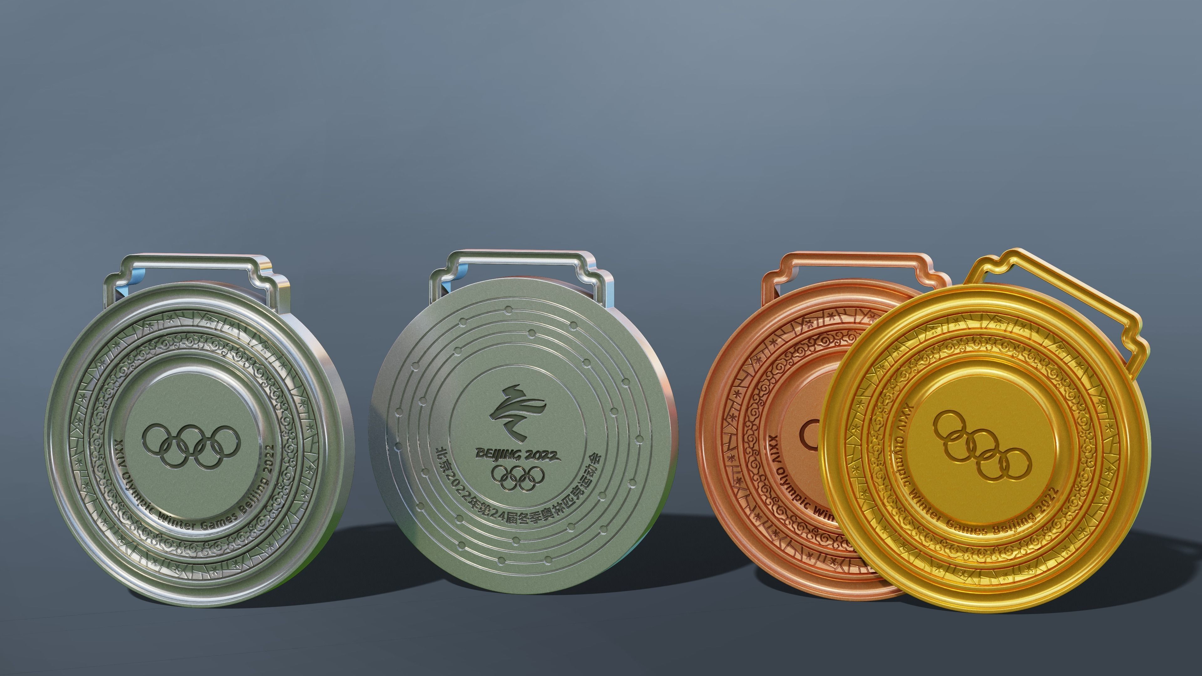Beijing 2022 Olympic Medal 3D print model_1